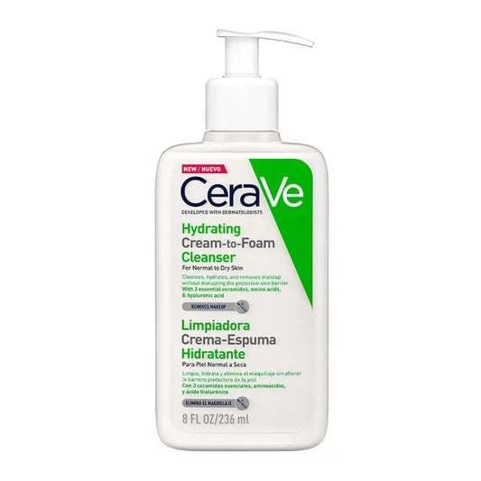 Cerave Limpiador crema-espuma hidratante para pieles normales a secas 236 ml