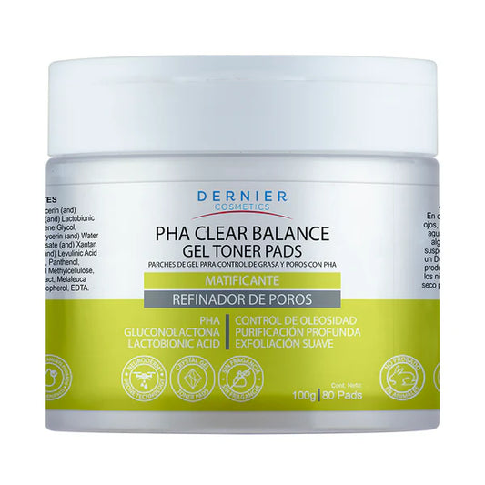 Dernier Cosmetics  Parches de Gel para Control de Grasa y Poros con PHA | 100g - 80 Pads