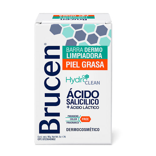 Brucen Hydro Clean - Barra Dermolimpiadora Piel Grasa - Ácido Salicílico + Ácido Láctico